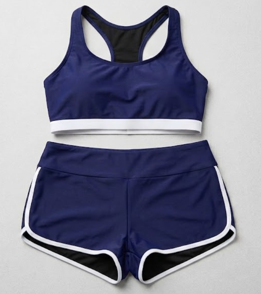 Aleumdr Tankini Swimsuits for Women 2 Piece Tummy Control Bathing Suit V Neck Tankini Top with High Waisted Bottom (Blue, XXL)