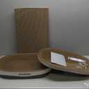 Miwoowin 3PSC Cat Scratcher Cardboard, Oval Cat Scratch Pad Bowl Nest for Indoor Cats, Round Cat Scratching Board Corrugated Lounge Cat Bed, Furniture Protector for Couch (khaki 17 inch (small))