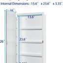 IDYLLOR Plastic Medicine Mirror Cabinet for Bathroom 16 x 26 inch, Surface and Recessed Mount