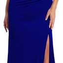 WOOSEA Women's One Shoulder Sleeveless Split Bodycon Mermaid Evening Cocktail Long Dress Royal Blue (M)