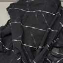 Conkov Sheer Black Curtains 90 Inches Long,Boho Style Faux Linen Curtains 2 Panels, Boho Embroidery Striped Drapes for Living Room, Bedroom,Rod Pocket Window Treatment Drapes for Decor, 52" W x 90" L