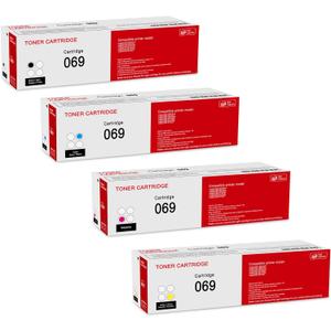 4 Pack 069 BK/C/M/Y Toner Cartridge Compatible 5094C001 5093C001 5091C001 5092C001 Toner Cartridge Replacement for Canon imageCLASS LBP673Cdw LBP674Cx LBP674Cdw MF752Cdw MF753Cdw Printer