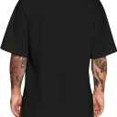 Verdusa Men's Oversized Shirts Short Sleeve Loose Fit Casual Solid Basic Tee Tops (Black, XL)