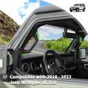 Voodonala for Jeep JL A&B Pillar Grab Handles Trim Cover for 2018-2023+ Jeep Wrangler Interior Accessories JL JLU Gladiator JT 4xe, ABS Green 8pcs