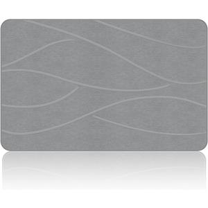Stone Bath Mat Diatomaceous Earth Shower Mat Non-Slip Super Absorbent Diatomite Stone Bath Mats for Bathroom Floor Quick Drying Natural Easy to Clean, (23.6''15.4" Gray) 