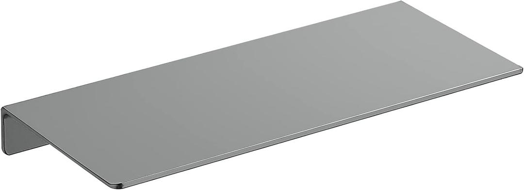 Danpoo 12 inch Gray Metal Wall Shelf Small Floating Shelf for Wall Organizer & Storage, Display Shelf for Bathroom, Living Room, Kitchen, Bedroom (Grey)