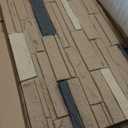 OUZUGIE 4 PCS Faux Stone Wall Panel 47.2 x 23.6 Interior Exterior Wall Decor 3D PU Panel with Brick Stone Design Light Brown