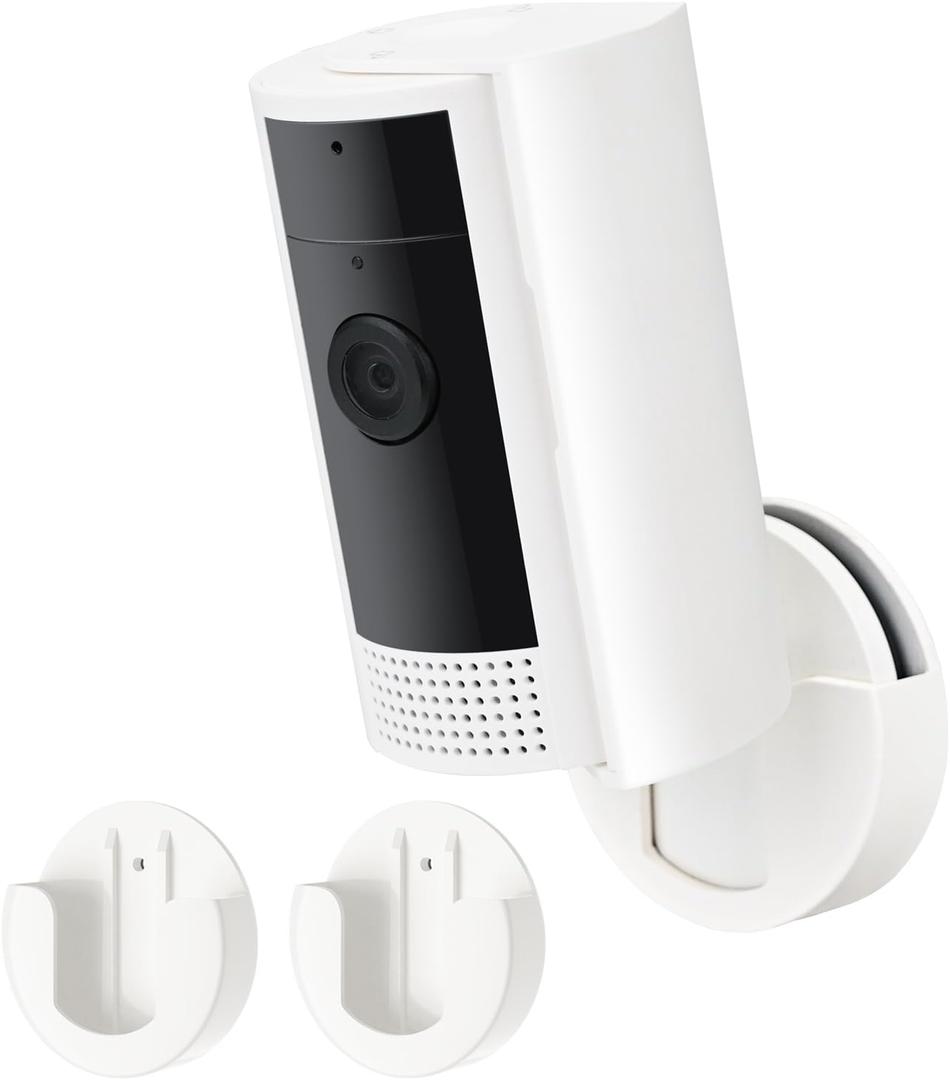 2 Pack Ring Indoor Cam Wall Mount, No Drilling Adhesive Camera Mount for Ring Indoor Cam(1st Gen and 2nd Gen), Two Ways Easy Installation with Strong Tape and Screws, White