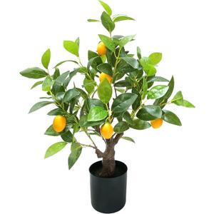 Artificial Lemon Tree 24 Potted Plants for Interior and Exterior dcor use for Home, Office, Living Room, Kitchen, Bedroom, Balcony Decor, Indoor Outdoor Perfect Housewarming Gift 