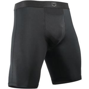 SHEATH V Men's 8" Sports Performance Boxer Briefs w/Horizontal Fly - Black | Single Pouch, Athletic Fit (XX-Large)