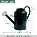 LONGRUN 2.3 Gallon Dark Green Metal Watering Can for Plants and Garden with Removable Spout, Made of Galvanized Iron
