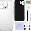 16 Pro Max Back Glass Replacement for iPhone 16 Pro Max Back Cover Glass (White Titanium, 6.9 inches) with Pre-Installed Tape +Installation Instruction + Repair Tools (White Titanium)