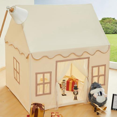 RongFa Playhouse Play Tent for Kids-Portable with Padded Mat, Star Lights, Carry Bag, Kids Play Tent Indoor & Outdoor, Washable Kids Play House for Toddler
