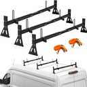 3 Bars Van Ladder Roof Racks Fit for 1996-up Chevy Express 1500 2500 3500, Ford e150, e250, e350, GMC Savana, fit Vans Without Rain Gutter, Adjustable Length 49''-59''