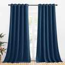 NICETOWN Room Darkening Draperies Window Curtain Panels, Moroccan Blue, 2 Panels, W70 x L108 -inch, Thermal Insulated Grommet Room Darkening Curtains for Bedroom