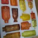 Yaomiao 30 Pcs Vases Bulk Colored Flower Glass Bud Vases Valentine Vintage Colored Glass Bottles Colorful Rustic Embossed for Home Wedding Table Decorations Gifts(Orange Yellow Series)