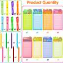 ANGOLIO Teacher Appreciation Notepads with Pens - Thank You Gifts 24Pcs Boho Ranibow Lined to Do List Sticky Notes Pens Appreciation Gift for Teacher Student Office Birthday Back to School Supplies