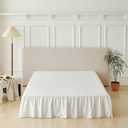 Bed Skirt Queen Size Ruffled Bed Skirt with Split Corners, Queen Bed Skirts 18 Inch Drop with Platform, White, 18'' Queen