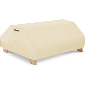 Picnic Table Cover Waterproof 70/72 Inch 600D Oxford Outdoor Table Cover with Bench Covers for Winter DustProof Heavy Duty (Beige, 6FT-70/72inch)