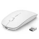 TECKNET Bluetooth Wireless Mouse for Laptop, Rechargeable Silent Computer Mouse (Bluetooth 5.2/3.0 & 2.4G), Ultra-Thin, 6-Level Adjustable 4800 DPI Bluetooth Mouse for Mac OS, iPad, Windows, Android (black)