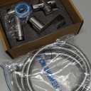 Dreyoo 79 in Extra-Long Stainless Steel Shower Hose & Brass G1/2 3-Way Diverter Combo Kit with 2 Plumber Tape, Flexible Handheld Head Hose, Shower Arm Diverter Valve for Universal Replacement