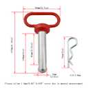 1 Pack Clevis pin, 3-2/5in x 3/4in Red Handle Hitch Pin Hitch Pin Accessories for Tractors