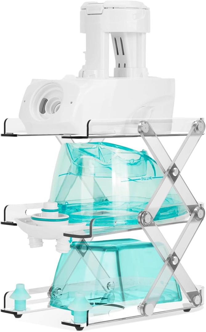 Countertop Caddy3-Tier Collapsible Storage Organizer Compatible with Navage Nasal Irrigation System, Nasal Care Accessories Organizer(Caddy Only)