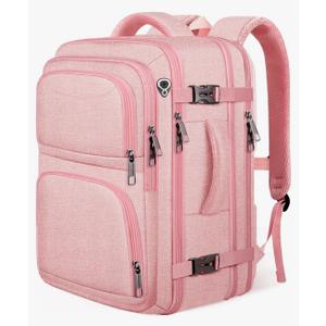 Travel Backpack for Women, Expandable Carry on Backpack, TSA 17.3 inch Laptop Bag Flight Approved, Lightweight Waterproof Business Luggage Bag, Travel Gifts for Women, Pink
