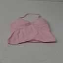 Longline Strappy Top Sports Yoga Vest Women's Fitness Tank Top Gym Beautiful Open Back Bra Running Workout Halter (Large, Pink)