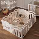 Momcozy Baby Play Mat for Floor, 50x50 Thickened Playpen Mat, Playmate for Baby Tummy Time, Waterproof & Non-Slip, Foldable Outdoor Mat with Carrying Handle, Leopard