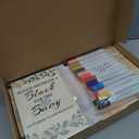 Baby Shower Games Sign Kit with 50 Blank Wooden Baby Blocks, 24 Acrylic Paint Marker and Wooden Sign, Blocks for Baby Shower, Gender Reveals Party(Green)