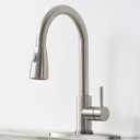 Kitchen Faucet, Kitchen Sink Faucet with Pull Down Sprayer, Stainless Steel Single Handle High Arc Pull Out Faucet for RV Laundry Utility Bar Brushed Nickel