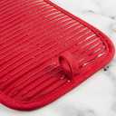2 Pack Pot Holders for Kitchen, 7 x 9 Inch Cotton and Non-Slip Silicone Potholders Heat Resistant, Oven Cooking Hot Pads Pan Holder (Red)