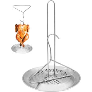 Stainless Steel Turkey Fryer Stand Kit, Turkey Chicken Fryer Stand and Hanger Set, suitable for outdoor turkey deep fryers, Turkey Fryer Grill Stainless Steel Accessories With Drip Pan