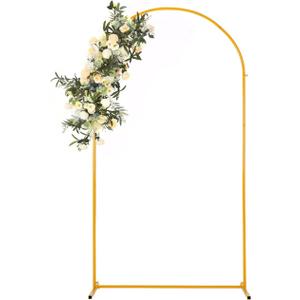 Vincidern 7.2 ft Balloon Arch Backdrop Stand Gold, Wedding Arch for Birthday Party, Bridal Baby Showers, Wedding Ceremony Arch Frame Metal
