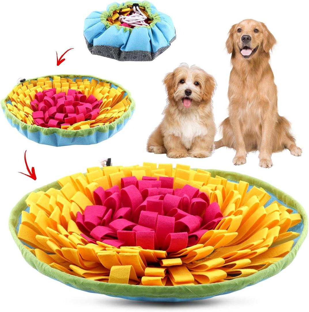 JIANWEI Pet Snuffle Mat for Dogs, Dog Digging Toys, Dog Treat Dispenser Indoor Outdoor Stress Relief, Interactive Dog Toy for Dogs Slow Eating and Mental Stimulation(Colorful)