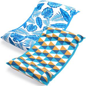 Jasonwell Water Hammock Pool Floats - Pack of 2 Fabric Inflatable Pool Hammock Float Floaties 4 in 1 (Saddle Lounge Chair Drifter) Lake Beach Floating Loungers Swimming Pool Rafts Toys for Adults (Large)