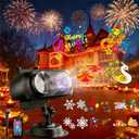 Happy Diwali Projector Lights Outdoor, 2-in-1 Moving Patterns Projector, Festival LED Projection Lamp with 4 Slides, Waterproof Dynamic Rotation Light for Home Garden Yard Patio Party Decorations
