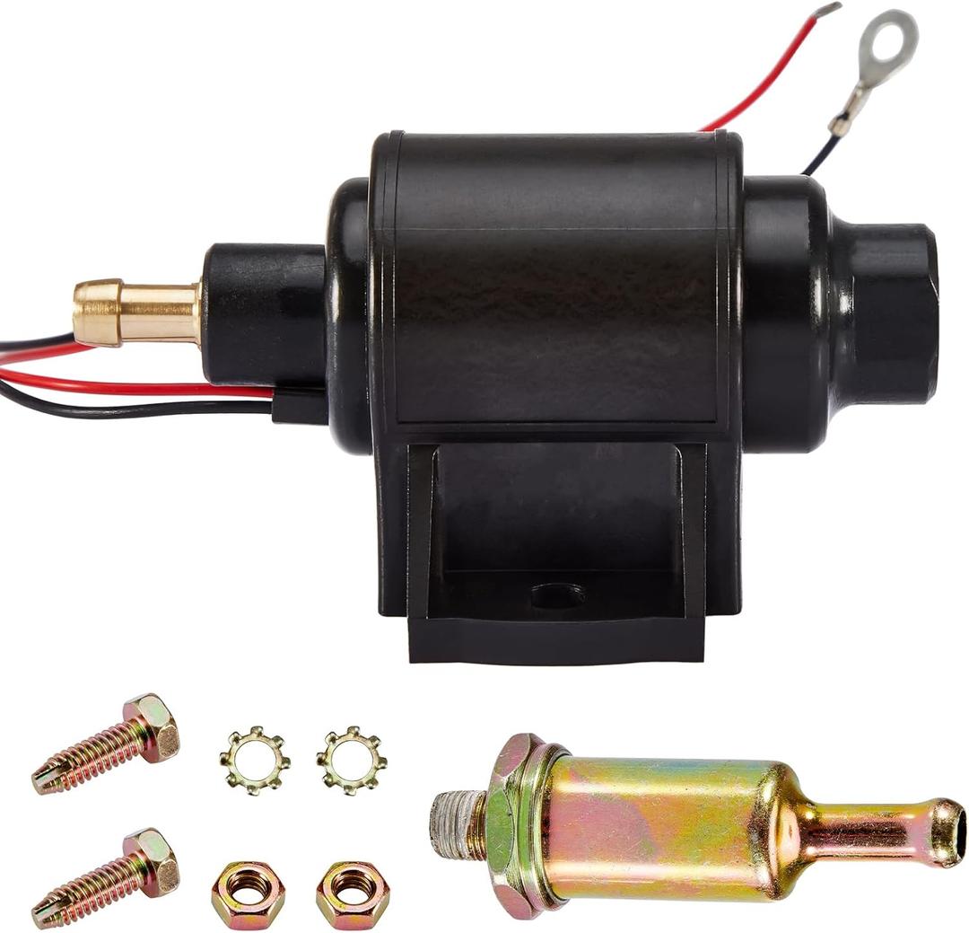 CarBole 4-7 PSI Electric Fuel Pump, Low Pressure 12V Inline Universal Diesel Gasoline Pump Compatible for Carburetors Trucks Boats Generator Engine Cars