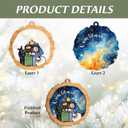 2 x Nativity Scene Ornament 2025, O Come Let Us Adore Him  Wooden Holiday Decoration with Holy Family & Starry Sky  Rustic Christian Christmas Tree Ornament & Faith Gift