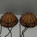 2 pack Metal Hanging Planter Basket with Coco Liner Chain Round Wire Plant Holder Flower Pots Hanger Garden Decoration Porch Decor Watering Hanging Baskets Indoor Outdoor (10in S Shape Black)