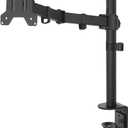 Single Computer Monitor Stand with Tilt and Rotation, Height Adjustable VESA Desk Arm Mount, Steel, 30 inches, Black