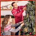 6 Pcs 6.3 Inches Mercury Glass Finial Christmas Ornaments Hanging Christmas Finials Glass Ornaments Assorted Mercury Decor for Vintage Holiday Xmas Tree Decoration(Black and White)