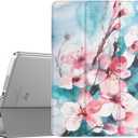 TiMOVO for iPad 10.2 Case iPad 9th Generation 2021/ iPad 8th Generation 2020/ iPad 7th Generation 2019 Case,Slim Translucent Hard PC Protective Smart Cover with Stand for iPad 10.2 Inch, Peach Blossom