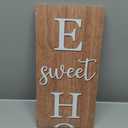 Home sweet home wooden porch sign Vertical hanging decorations Welcome sign front door standing Decorative sign 47x7.8Inch Plaques for Outside Yard Decor (Brown)