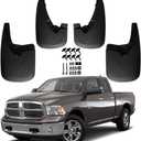 RMOURTEKK Mud Flaps Compatible with Dodge Ram 2009-2018 1500 2500 3500 & 2019-2024 Ram 1500 Classic Without OEM Fender Flares Custom Front and Rear Mud Guard Set（4pcs-Set）