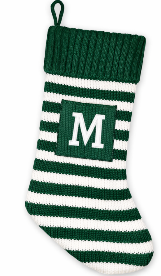 XENTUMI Christmas Stocking Knit Initial Christmas Stockings for Family Farmhouse Monogram Letter Christmas Stockings Christmas Decorations Gift Stocking Personalized Stocking Embroidered Letter M