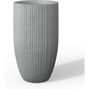 Kante 24 Inch Tall Round Concrete Planter, Large Indoor Outdoor Plant Pots with Drainage Hole and Rubber Plug, Modern Decorative Garden Pots for Home Patio Porch, Textured Natural Concrete