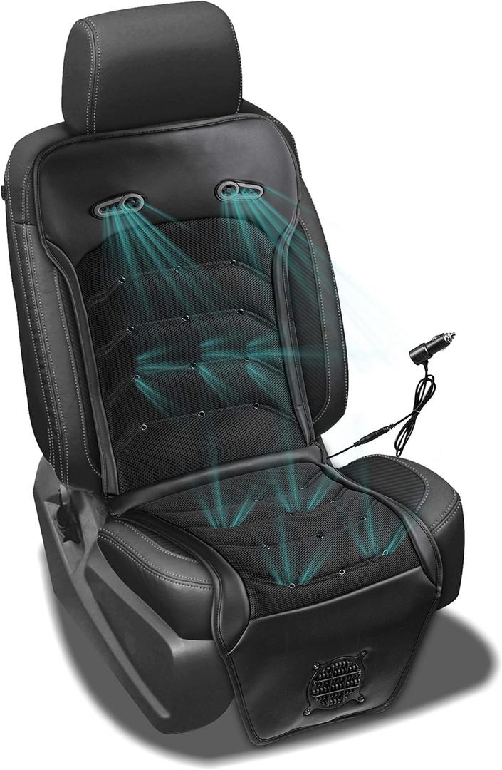 Car Cooling Seat Cushion Cover - 12V Air Ventilated Cooling Seat Cover for Car, Ventilate Breathable Home and Office, Back Comfort, Air Flow Perfect for Intense Summer, Universal Fit, Zento Deals