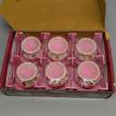 6 Pc Set Pink and White Decorated Clay MATKI Wax Filled Diya | Diwali Pooja Handmade Dia | Terracotta - Natural EARTHEN Diya - Handpainted with MDF Gift Package